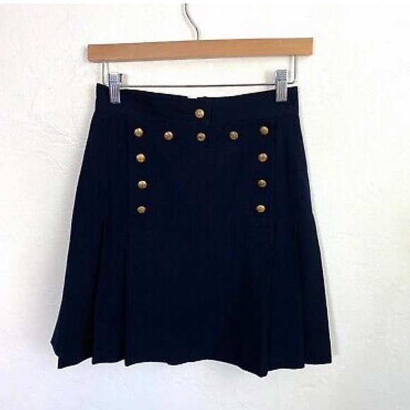 Ralph Lauren sailor skirt double Breasted gold buttons pleated high waisted - Picture 3 of 5